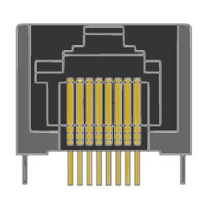 MR-966702 (8P8C) RJ45, Side Entry, Metal Pegs, PCB Jack