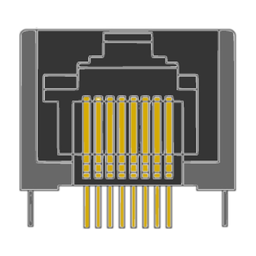 MR-966702 (8P8C) RJ45, Side Entry, Metal Pegs, PCB Jack