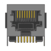 MR-966801 (8P8C) RJ45, Shielded With Key, Low Profile, Side Entry, PCB Modular Jack