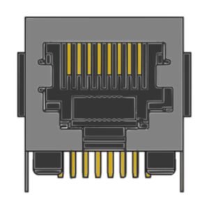 MR-966801 (8P8C) RJ45, Shielded With Key, Low Profile, Side Entry, PCB Modular Jack