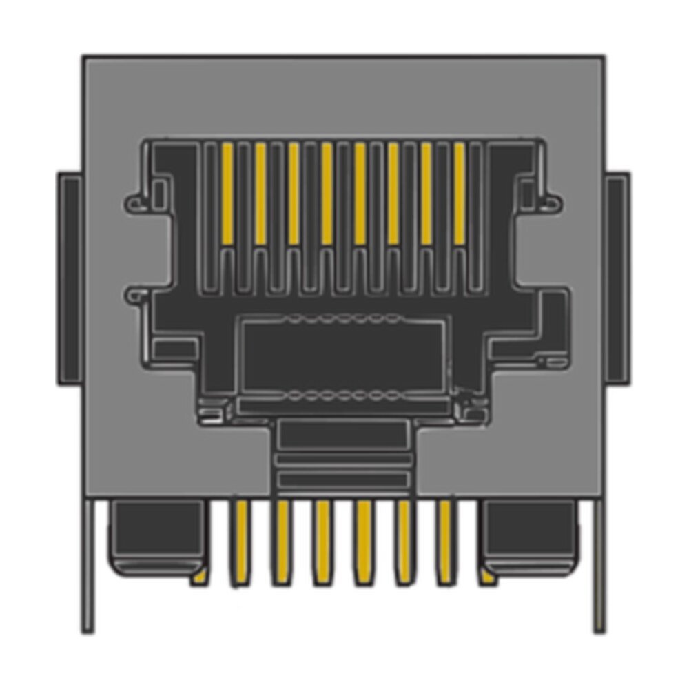MR-966801 (8P8C) RJ45, Shielded With Key, Low Profile, Side Entry, PCB Modular Jack