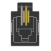 MR-966901 (4P4C) 4Pos. Top Entry, Low Profile, metal Pegs, PCB Modular Jack