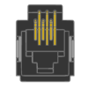 MR-966902 (6P6C) RJ12, 6 Pos. Top Entry, Low Profile, Metal Pegs, PCB Modular Jack