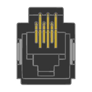 MR-966902 (6P6C) RJ12, 6 Pos. Top Entry, Low Profile, Metal Pegs, PCB Modular Jack