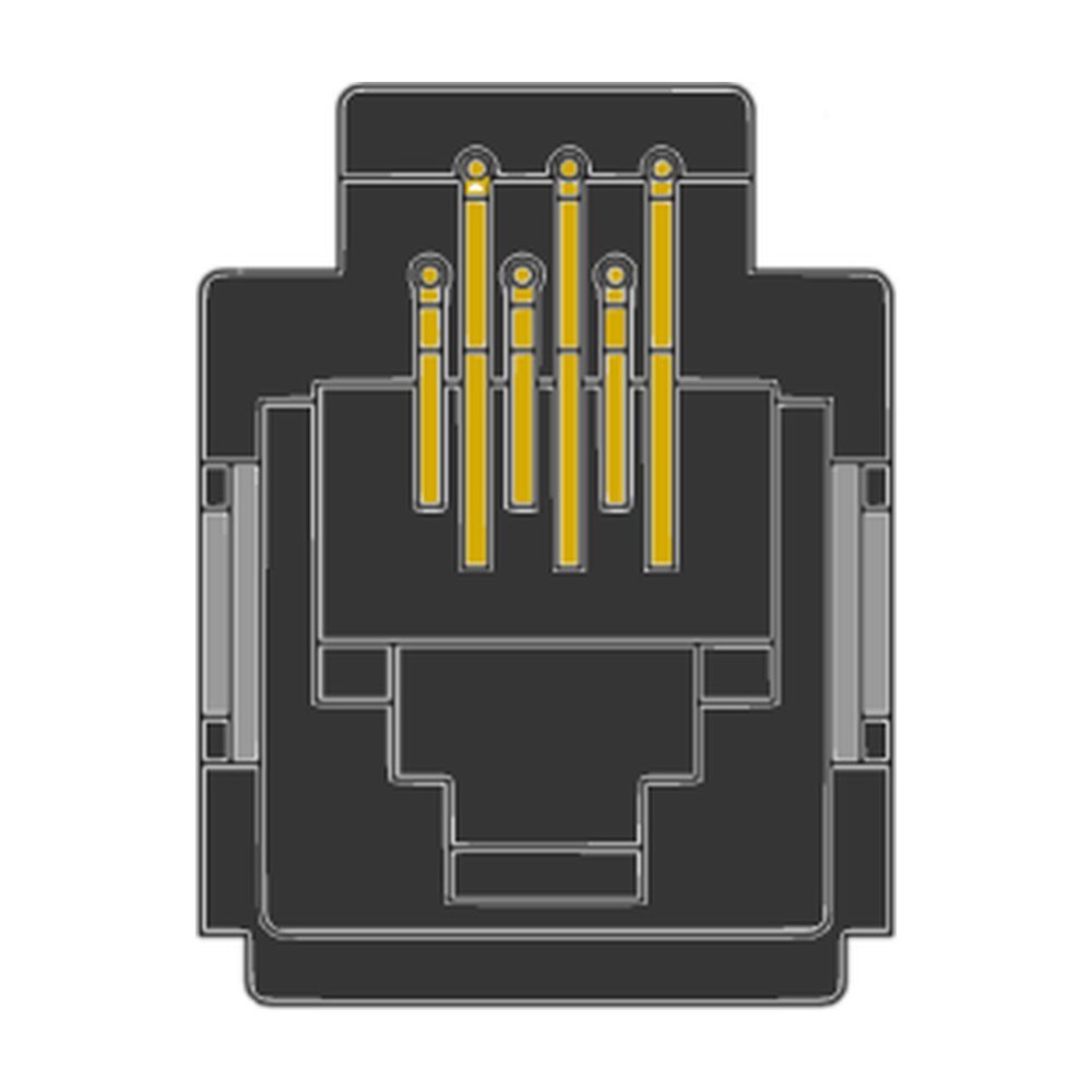MR-966902 (6P6C) RJ12, 6 Pos. Top Entry, Low Profile, Metal Pegs, PCB Modular Jack