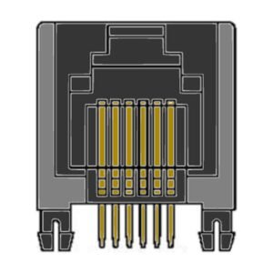 MR-967601 (6P6C) Side Entry, Grounding Tabs, DIP, PCB Modular Jack