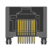 MR-967602 (8P8C) RJ45 Side Entry, Optional Key, Shielded Peg, DIP, PCB Mount Modular Jack