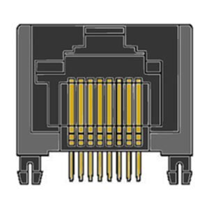 MR-967602 (8P8C) RJ45 Side Entry, Optional Key, Shielded Peg, DIP, PCB Mount Modular Jack