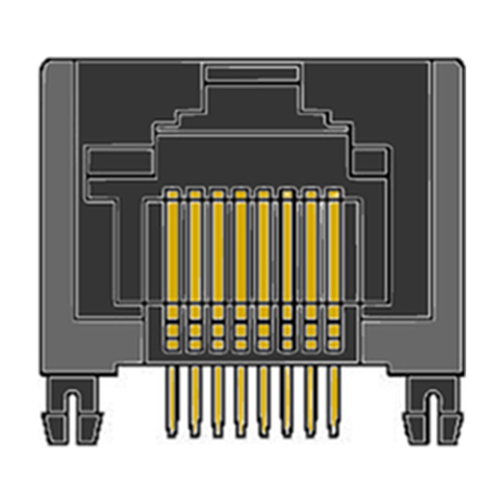 MR-967602 (8P8C) RJ45 Side Entry, Optional Key, Shielded Peg, DIP, PCB Mount Modular Jack