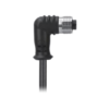 M12 4 Pin Female Right Angle to Open End Cord set