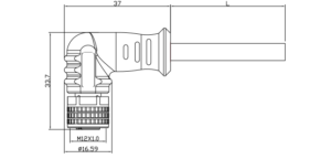 M12 4 Position A-Coded Female Right Angle to Unterminated Black Cable
