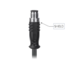 M12, A-Coded Male Straight Connector to Unterminated Shielded Pigtail Cable, Available Pins 3, 4, 5, 8, 12, 17 MR-YL-121004