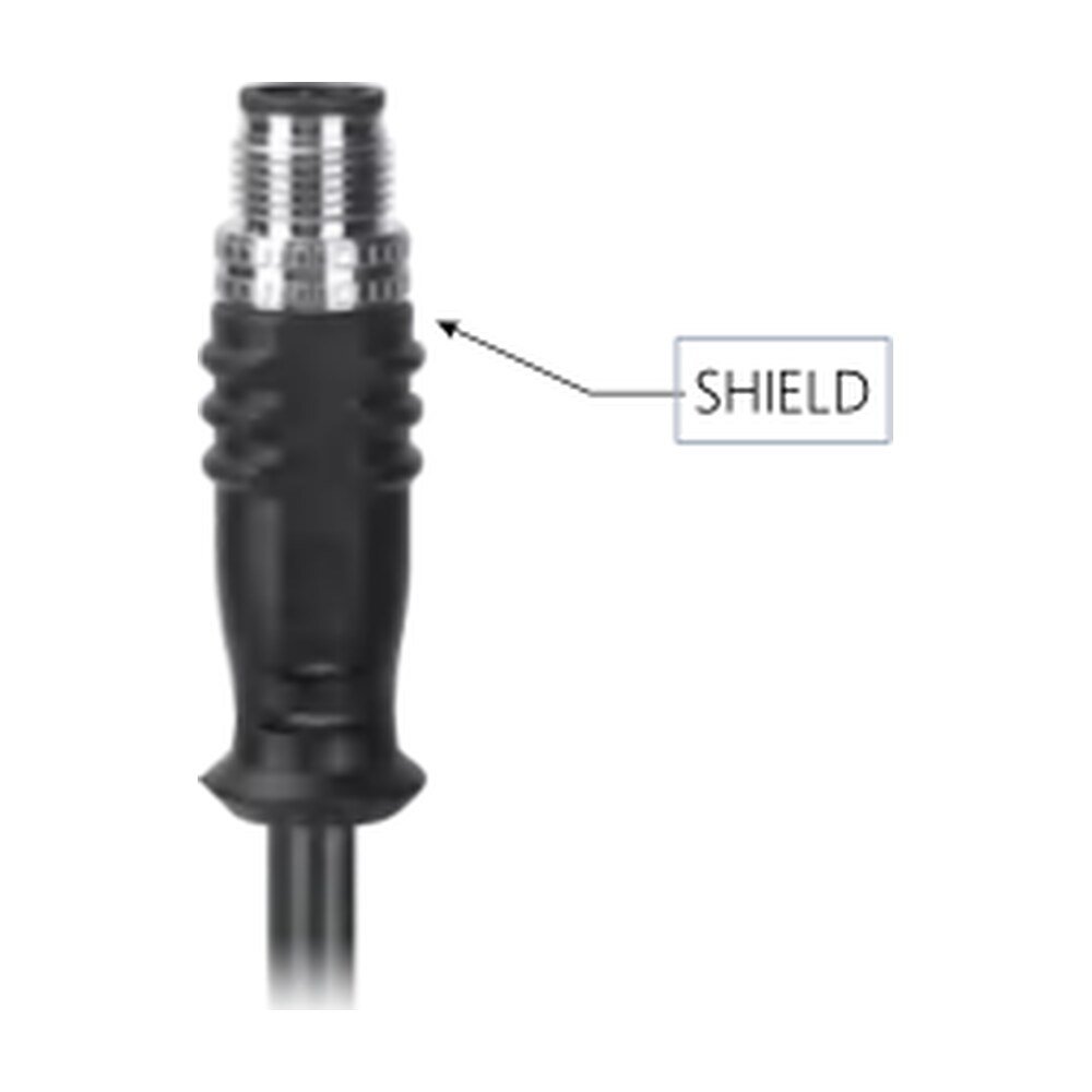 M12, A-Coded Male Straight Connector to Unterminated Shielded Pigtail Cable, Available Pins 3, 4, 5, 8, 12, 17 MR-YL-121004