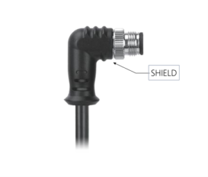 M12, A-Coded Male Right Angle to Unterminated Shielded Pigtail Cable, Available Pins 3, 4, 5, 8, 12, 17 MR-YL121005