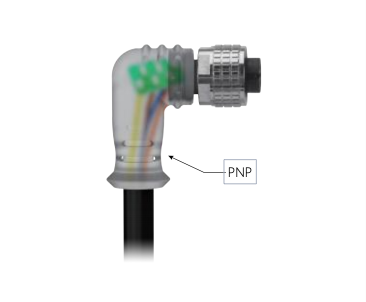 M12 Female 4 Pin with PNP LED display molded  to Pigtail cable MR-YL121009