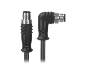 M12, A-Coded Male Straight Connector to Male Right Angle Connector Cable, Available Pins 3, 4, 5, 8, 12, 17 MR-YL121061
