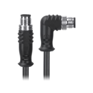 M12, A-Coded Male Straight Connector to Male Right Angle Connector Cable, Available Pins 3, 4, 5, 8, 12, 17 MR-YL121061