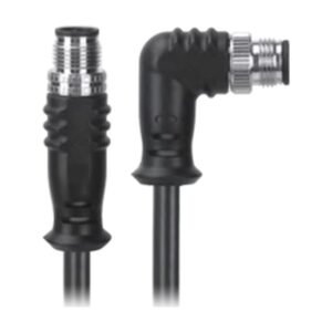 M12, A-Coded Male Straight Connector to Male Right Angle Connector Cable, Available Pins 3, 4, 5, 8, 12, 17 MR-YL121061