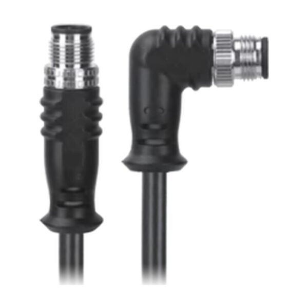M12, A-Coded Male Straight Connector to Male Right Angle Connector  Cable, Available Pins 3, 4, 5, 8, 12, 17 MR-YL121061