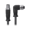 M12, A-Coded Male Straight Connector to Female Right Angle Connector Molded Cable Available Pins 3, 4, 5, 8, 12, 17, MR-YL121