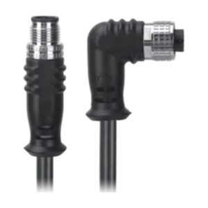 M12, A-Coded Male Straight Connector to Female Right Angle Connector Molded  Cable Available Pins 3, 4, 5, 8, 12, 17, MR-YL121063