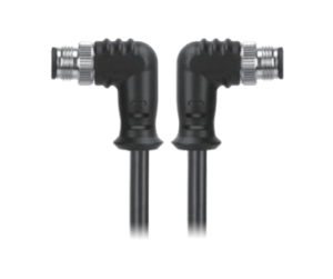 M12, A-Coded Right Angle Male Connector to Right Angle Male Connector Molded Cable, Available Pins 3, 4, 5, 8, 12, 17 MR-YL121064