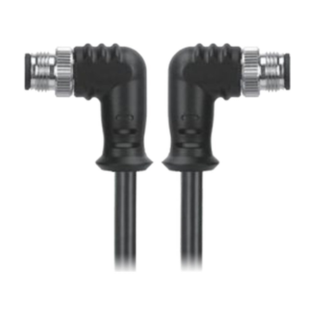 M12, A-Coded Right Angle Male Connector to Right Angle Male Connector Molded Cable, Available Pins 3, 4, 5, 8, 12, 17 MR-YL121064