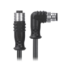 M12, A-Coded Female Straight Connector to Right Angle Male Connector Molded Cable Available Pins 3, 4, 5, 8, 12, 17, MR-YL121