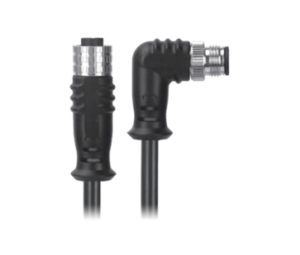 M12, A-Coded Female Straight Connector to Right Angle Male Connector Molded Cable Available Pins 3, 4, 5, 8, 12, 17, MR-YL121065