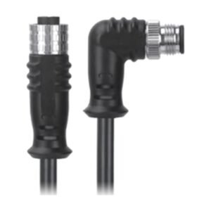 M12, A-Coded Female Straight Connector to Right Angle Male Connector Molded Cable Available Pins 3, 4, 5, 8, 12, 17, MR-YL121
