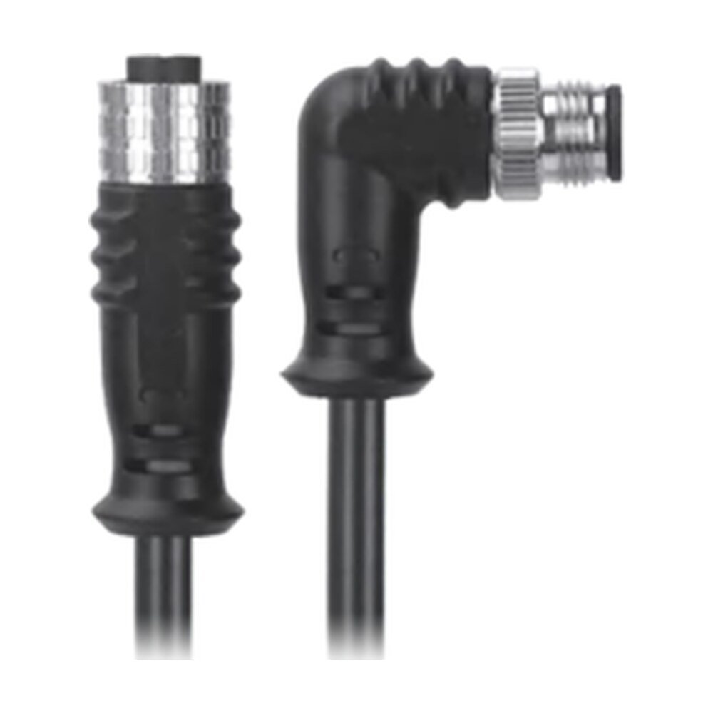 M12, A-Coded Female Straight Connector to Right Angle Male Connector Molded  Cable Available Pins 3, 4, 5, 8, 12, 17, MR-YL121065