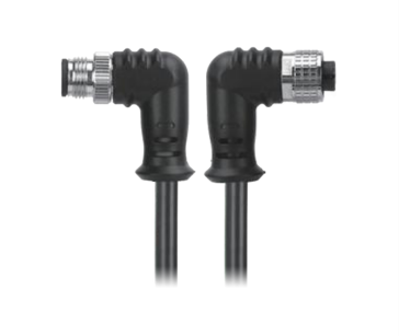 New M12, A-Coded  Right Angle Male Connector to  Right Angle  Female