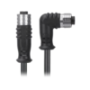 M12, A-Coded Female Straight Connector to Female Right Angle Connector Molded, Cable Available Pins 3, 4, 5, 8, 12, 17, MR-YL