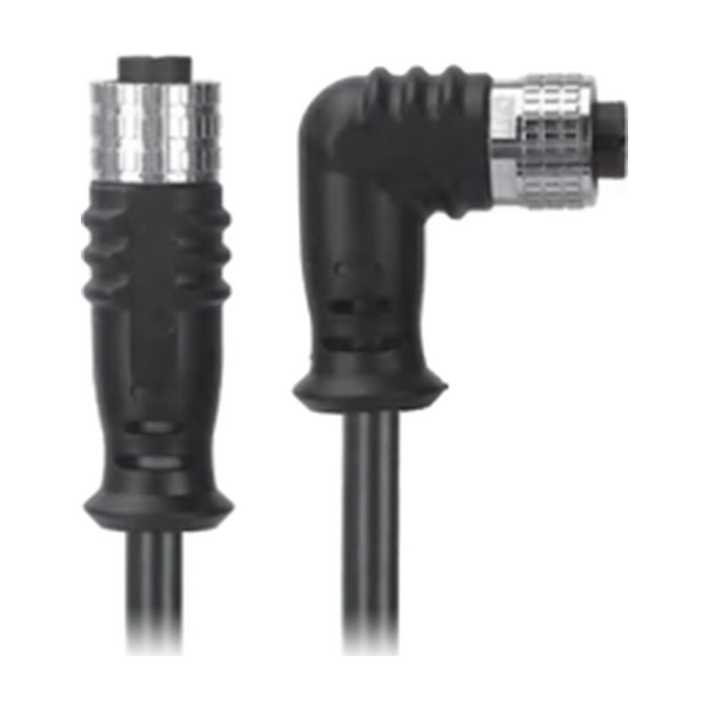 M12, A-Coded Female Straight Connector to Female Right Angle Connector Molded,  Cable Available Pins 3, 4, 5, 8, 12, 17, MR-YL121068
