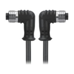 M12, A-Coded Female Right Angle Connector to Female Right Angle Connector Molded, Cable Available Pins 3, 4, 5, 8, 12, 17, MR