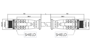 Industrial Ethernet Extension Patchcord M12 Male to M12 Male