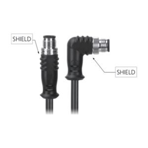 M12, A-Coded Male Straight Connector to Male Right Angle Connector, Shielded Cable, Available Pins 3, 4, 5, 8, 12, 17 MR-YL12