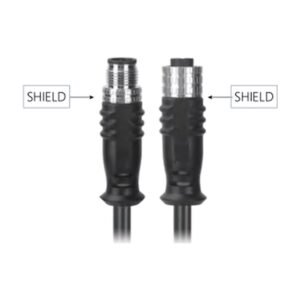 M12, A-Coded Female Straight Connector to Male Straight Connector Molded, Shielded Cable, Available Pins 3, 4, 5, 8, 12, 17, MR-YL121072