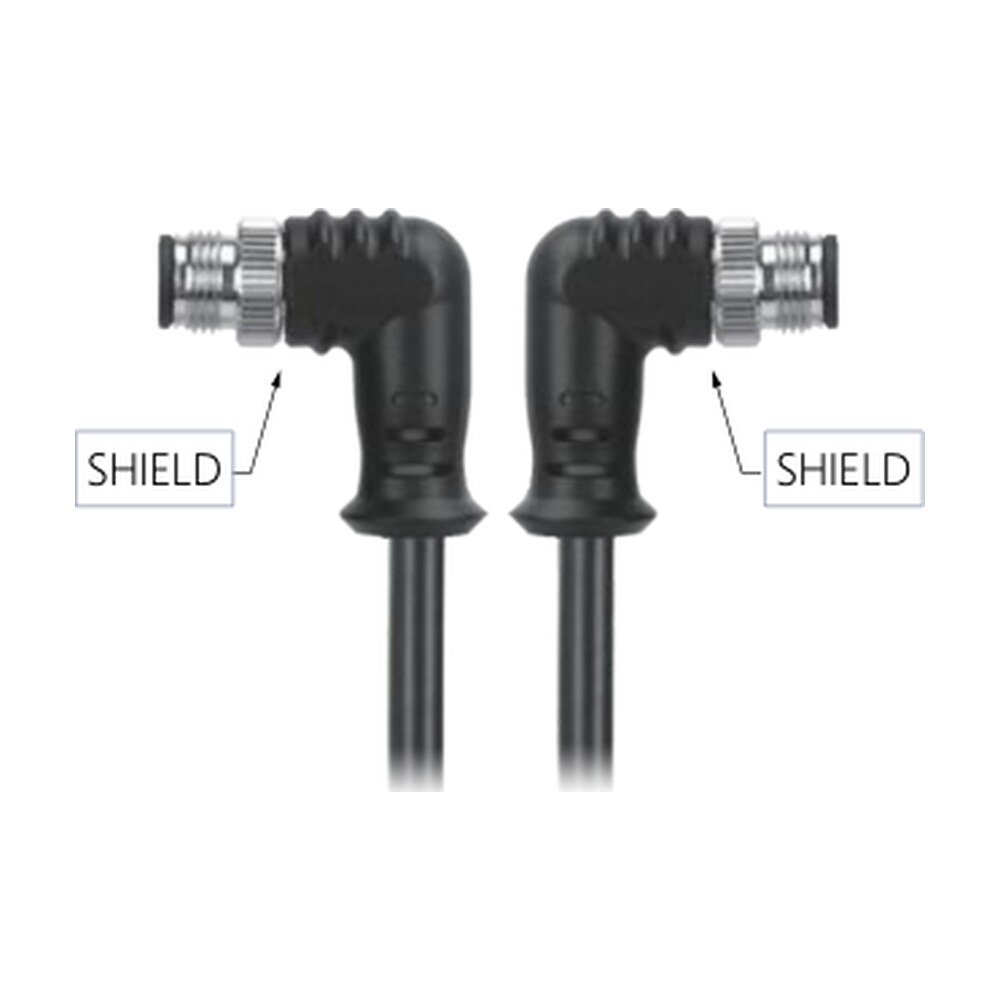 M12, A-Coded Male Right Angle Connector to Male Right Angle Connector Molded, Shielded Cable Available Pins 3, 4, 5, 8, 12, 17, MR-YL121074