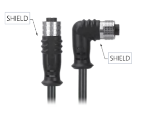 M12, Female Straight Connector to Female Right Angle Connector, Water Resistant Shielded Cable, MR-YL121078