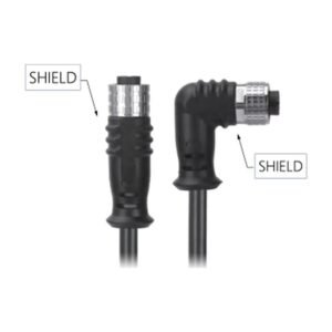 M12, Female Straight Connector to Female Right Angle Connector, Water Resistant Shielded Cable, MR-YL121078