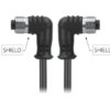 Dual M12 Right Angle Female Shielded Cable MR-YL121079