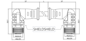 A M12 Cable Female Right Angle Connector Shielded Cable