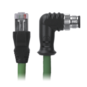 M12 Male Right Angle to RJ45 Cable, M12 Right Angle 8 Pin X-Coded, Foil Shield, IP67/IP68, MR-YL1245010