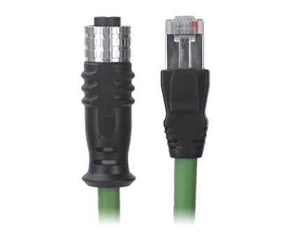 M12 Female to RJ45 Cable, M12 4 Pin D-Coded /RJ45 Cable, Foil Shielded, IP67/IP68