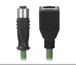 M12 Female to RJ45 Female Cable, M12, 4 Pin D-Coded, Foil Shield, IP67/IP68, MR-YL1245017