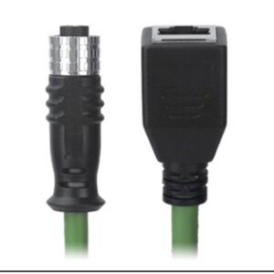 M12 Female to RJ45 Female Cable, M12, 4 Pin D-Coded, Foil Shield, IP67/IP68, MR-YL1245017