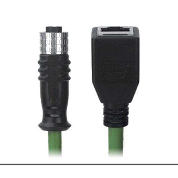 M12 Female to RJ45 Female Cable, M12, 8 Pin X-Coded, Foil Shield, IP67/IP68