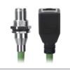 M12 Male Panel Mount to RJ45 Female Cable, M12, 8 Pin X-Coded, Foil Shield, IP67/IP68