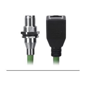 M12 Male Panel Mount to RJ45 Female Cable, M12, 8 Pin X-Coded, Foil Shield, IP67/IP68